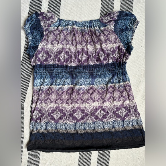 Axcess Flowy Floral Print Blouse w/ Tie at Waist. Women’s S EUC - Picture 2 of 3